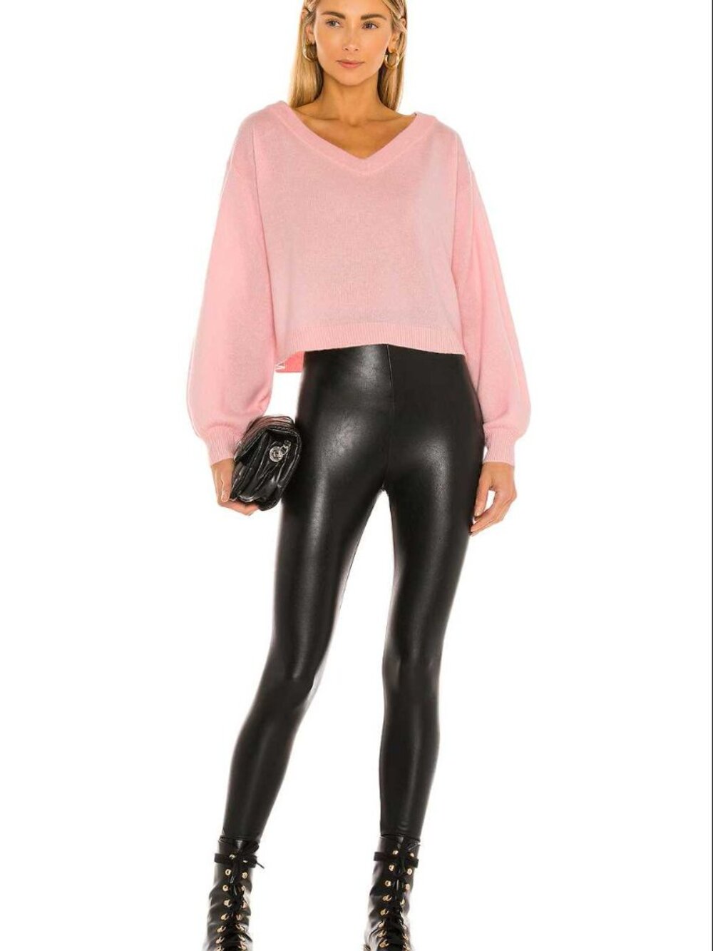 WOMEN'S COMMANDO CONTROL TOP FAUX LEATHER LEGGINGS SIZE M